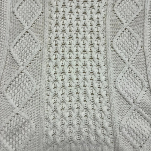 Madewell Classic Cable Open Knit Off White Crew‎ Neck Sweater Small - Picture 3 of 11